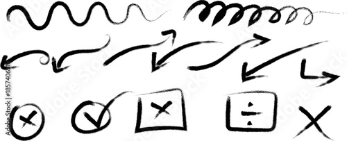 Hand drawn doodles and arrows collection