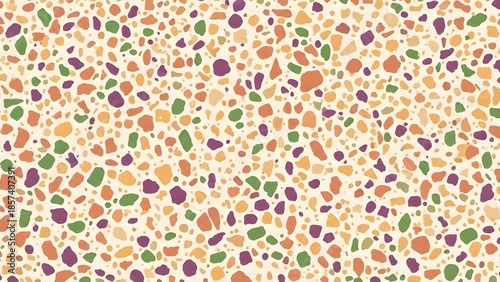 Seamless Terrazzo Micro-Chips Vector Pattern (Earthy Vibrancy Colors)