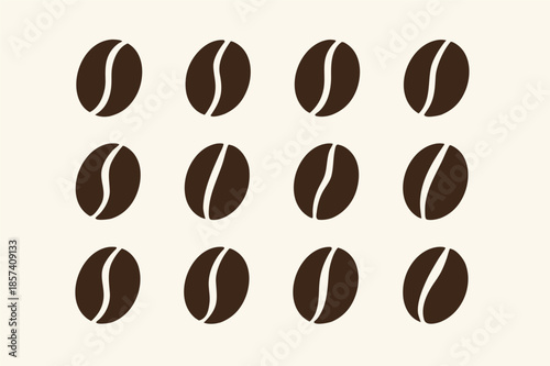 Coffee Beans Pattern Illustration on Light Background