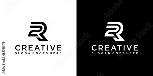RZ or ZR initial letter logo design vector