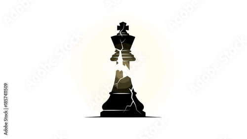Black Chess Queen Piece Silhouette Closeup.