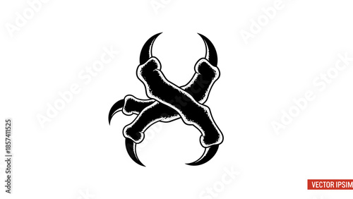 Black Claw Graphic Illustration Design Element.