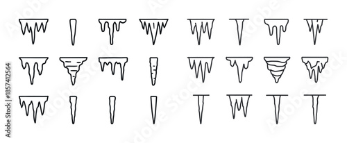 Different icicle shapes collection with various designs