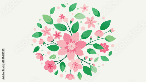 SVG illustration of cherry blossoms, showcasing soft pink petals and intricate details on a transparent background..eps