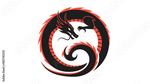 Black Dragon Head Logo Design Element.