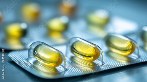 vitamin capsules supplement, pharmaceutical medicine pills, healthcare nutrition concept
