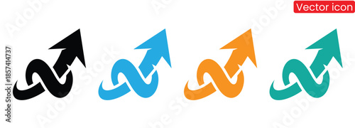 Vibrant arrow icons symbolizing growth and success