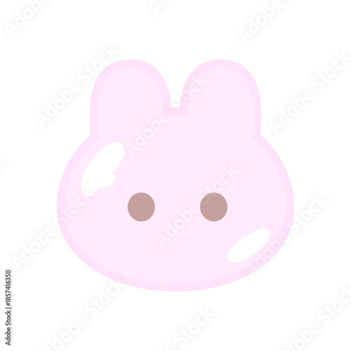 てかてかうさぎさんの顔マーク♪PNG