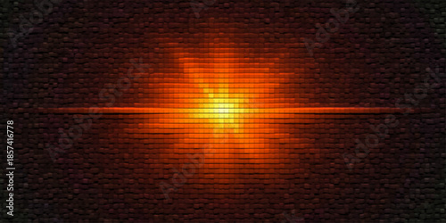 An abstract background featuring a glowing red light and orange fire flames that create a bright energy explosion with hot sun textures and dark space art