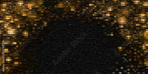 A dark grunge wallpaper design features a textured New York City skyline and city lights on an old vintage fabric backdrop with a black seamless pattern