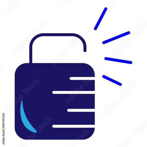 padlock featuring a partial orbital ring, symbolizing synchronized IoT security and 360-degree wireless system protection.