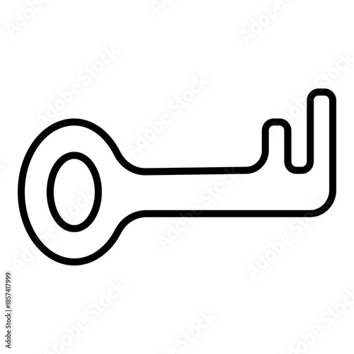 classic skeleton-style key outline, representing traditional access control and foundational security.