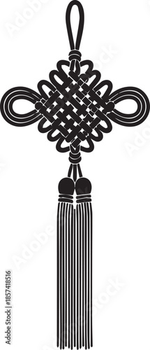 Traditional chinese knot ornament with tassel