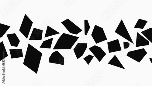 Black Torn Paper Edge with Sharp Fragments.