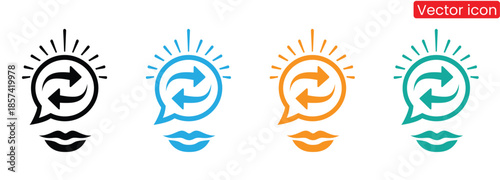 
Vibrant vector icons illustrating communication and dialogue concepts in modern design