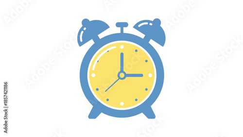 Blue Alarm Clock with Yellow Face.