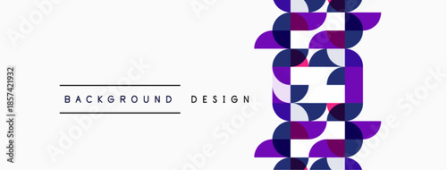 Abstract geometric pattern. Purple, white shapes create vertical design element. Minimalist style, clean aesthetic. Background texture visible.