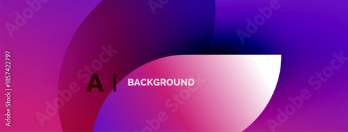 Abstract gradient design. Vibrant magenta, purple hues blend smoothly. Text reads AI BACKGROUND in black letters. Modern, clean aesthetic.
