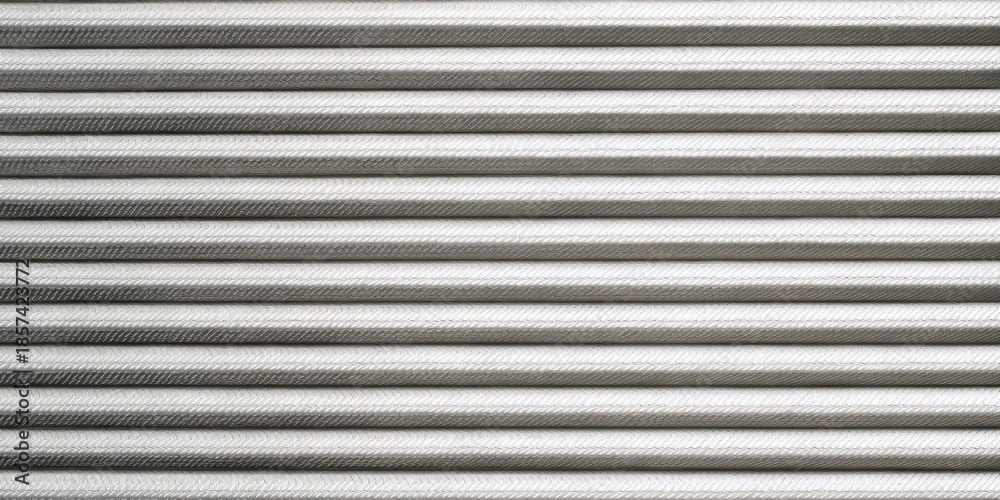 Obraz premium Bright Horizontal Ribbed Aluminum Panels with Subtle Surface Texture
