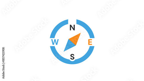 Blue Compass with Directional Needle.