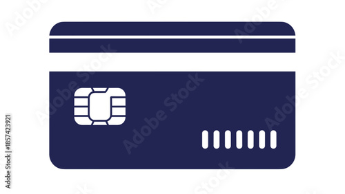 Blue Credit Card with Chip Details.