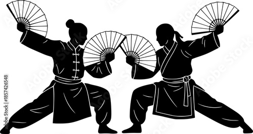 Dynamic Kung Fu Fighter Vector Illustration