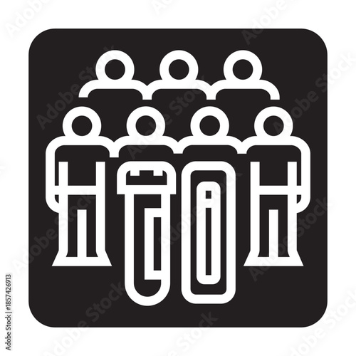 mass virus black line icon for digital and print projects.  Minimal clean icons for apps and websites.