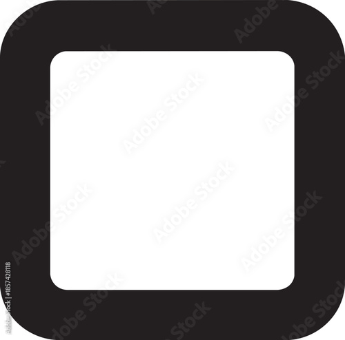 Rounded square vector: black outline shape for ui design, checkboxes, and graphic elements eps silhouette
