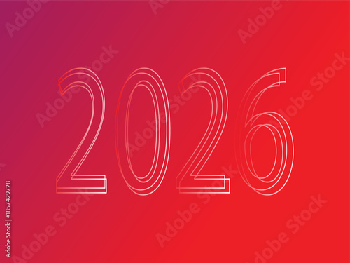 Futuristic 2026 typography on gradient background