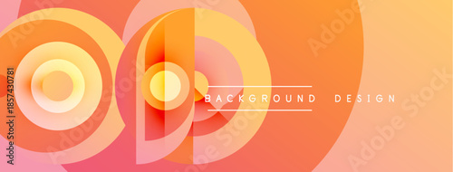 Abstract gradient layers create dynamic visual effect. Orange, peach hues blend smoothly, forming modern backdrop.