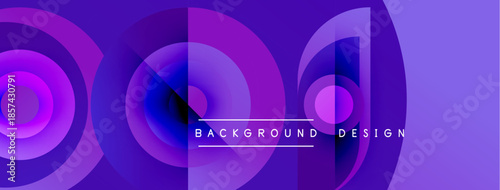 Abstract purple design features overlapping circles, creating dynamic visual effect. Modern background suitable for various projects.