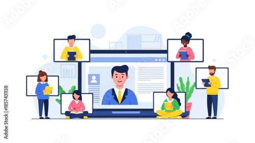 Engaging in productive online meetings and virtual conferences, fostering remote team collaboration and effective e-learning experiences across diverse digital platforms