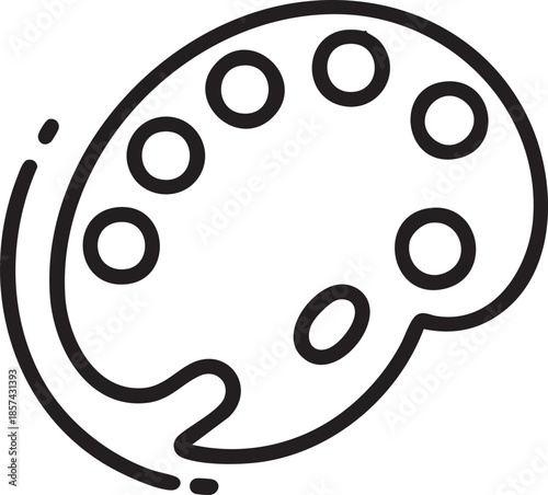 Paint palette vector icon - art supplies, artist palette, drawing tools eps silhouette