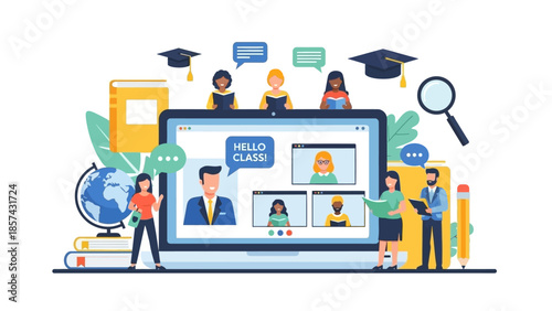 Virtual Online Learning and Remote Education Environment with Students and Teachers Interacting on a Digital Platform for Knowledge Sharing