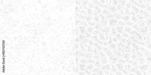 Abstract seamless pattern of delicate sketched leaf shapes in grayscale