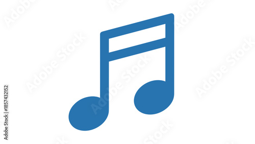 Blue Musical Eighth Note Symbol Icon.