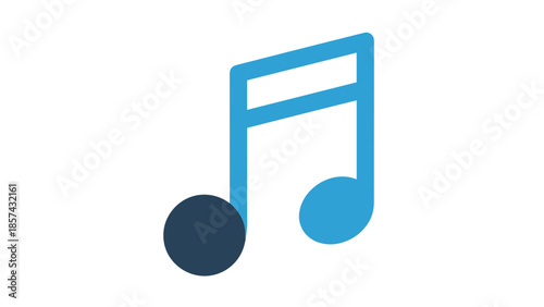 Blue Musical Notes Icon Simple Design.