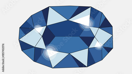 Blue Oval Cut Gemstone Jewelry Stone.