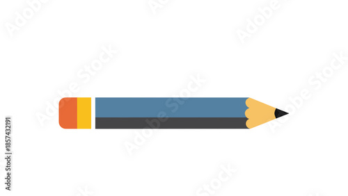 Blue Pencil with Yellow Tip and Eraser.