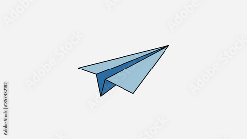 Blue Paper Airplane Illustration.