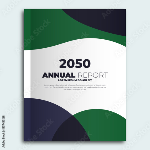 Modern Annual Report Cover Design with Abstract Shapes