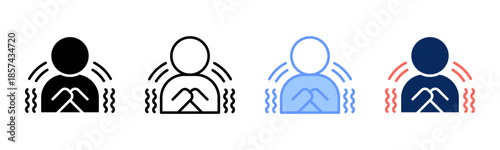 Shivering icon set multiple style collection
