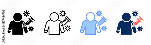 Vaccine icon set multiple style collection
