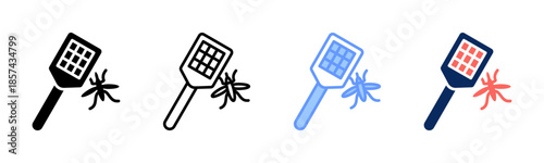 Fly Swatter icon set multiple style collection