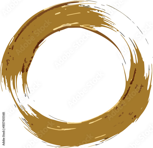 Golden Zen Enso Circle Brush Stroke 