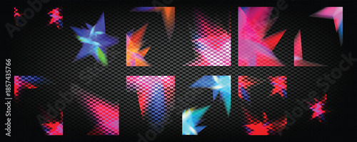 Abstract colorful geometric shapes vector illustration shattered glass crystal pieces graphic design elements background