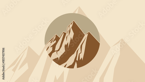 Brown Mountain Peak Illustration Design Element.