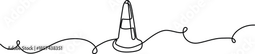 Traffic cone on wavy road Vector