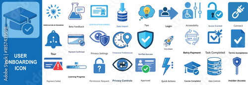 Blue user onboarding for web and app interfaces