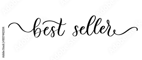 Best Seller lettering in elegant cursive script with decorative flourishes